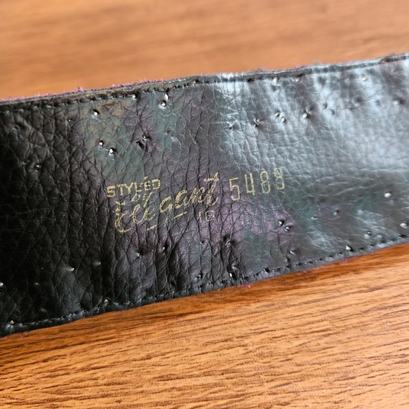 Vtg 70s Disco Purple Suede Silver Studded Wide Belt Womens M/L *FLAWED* - Picture 8 of 8